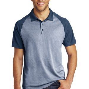 Sport-Tek  ST641 PosiCharge  RacerMesh  Raglan Heather Block Polo