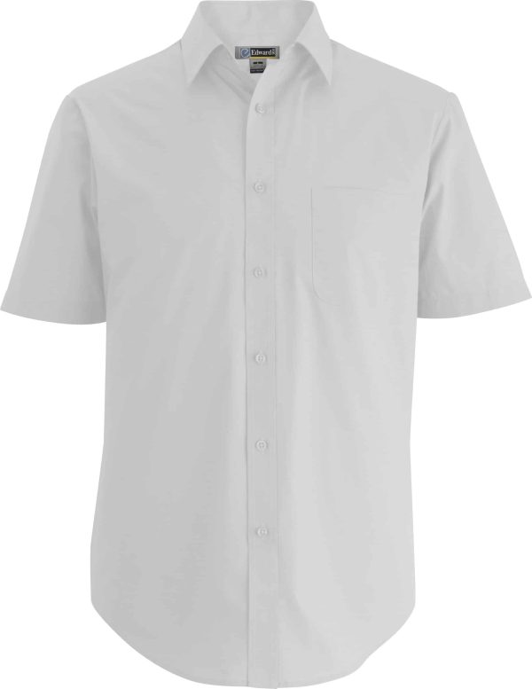 EDWARDS MENS ESSENTIAL BROADCLOTH SHIRT SHORT SLEEVE