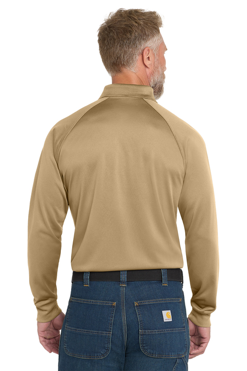 CornerStone Select Long Sleeve Snag-Proof Tactical Polo Tan back