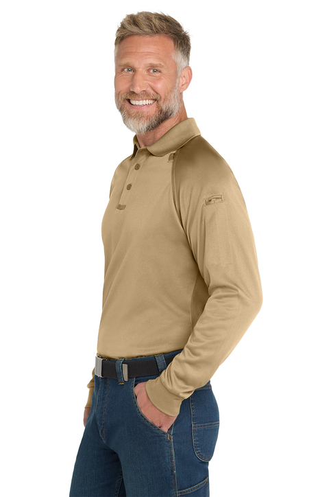 CornerStone Select Long Sleeve Snag-Proof Tactical Polo Tan side